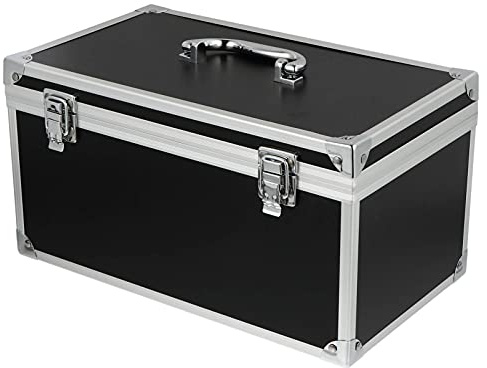 HEMOTON Metal Tool Box Storage Case Portable Aluminium Toolbox with Foam for Electronics Tools Cameras and Testing Equipment