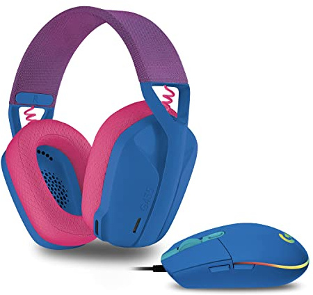 Logitech G203 LIGHTSYNC Gaming Mouse + Logitech G435 LIGHTSPEED & Bluetooth Wireless Gaming Headset, Blue