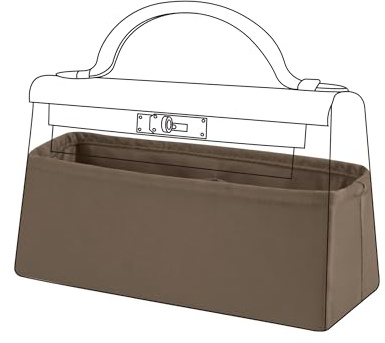 DGAZ Satin Handtaschen Organizer für Kelly Pochette, Etoupe | Luxuriöse Satin-Innentasche, Perfekte Passform, Sanfter Schutz, Leicht