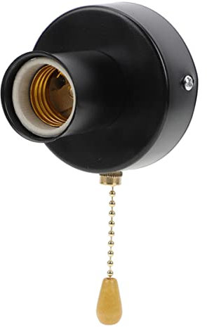 LABRIMP de Base Noir Base en Acier Lampe Dans L'accessoire Porte-Tiroir Prise Grange Couloir Remplacement Chaîne Montage Mural Inoxydable pour Luminaire à Incandescence