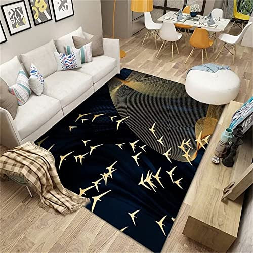 DJHWWD tepiche für Wohnzimmer auslegeware Rechteckiger Teppich mit niedrigem Flor, Schlafzimmer, schwarzer Teppich, Wohnzimmer, Bodenmatte spieleteppich 40X60CM