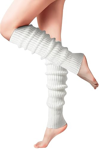 Clothirily Leg Warmers for Women 80s Y2k, Ribbed Knit Long Socks Leg Warmer