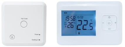 Wireless Smart Thermostat Starter，Full Control Over Your Boiler and Hot Water from Anywhere, Save Energy, Easy DIY Installation，Compatible with Amazon Alexa/Google Assistant Voice Control