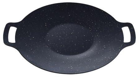 Poêle coréenne BBQ Barbecue, poêle coréenne anti-adhésive BBQ Grill Poêle à gril compatible avec induction, cuisinière à gaz, plaque de cuisson électrique, barbecue intérieur ou extérieur (38 cm)