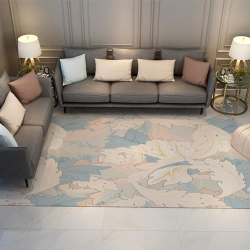 LANDERSION Eleganter moderner Designteppich William Morris Leaf Eingangsteppich Bunter Rutschfester waschbarer niederfloriger Bodenteppich für Küche Schlafzimmer 120x170cm