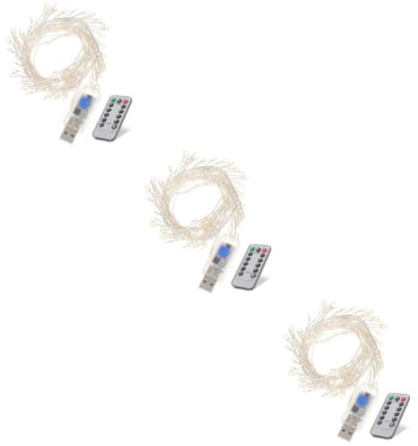 Warmhm 3st Led-lichterkette Blumengirlande Batteriebetriebenes Licht Girlandenlichter Geführte Girlande Led-licht Kranzlichter Mit Timer -kranz Im Freien Elektronisches Bauteil