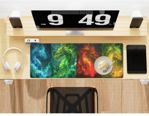 Mysterious Mouse Mat Large Desk Mat 39.3 x 19.7 Inch, Dragon Mouse Pad Gaming Mousepad, Waterproof Keyboard Mat, Durable, Soft, Non-Slip Rubber Base Mouse Mats for Desk Office Gaming Home Decor-559HDM