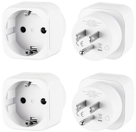 Aukru 2X Adaptateur Prise USA États-Unis Americaine Voyage US, Europe FR 2 Broches Francaise FR vers US 3 Broches Adaptateur Canada Mexique Thailande Dominicaine