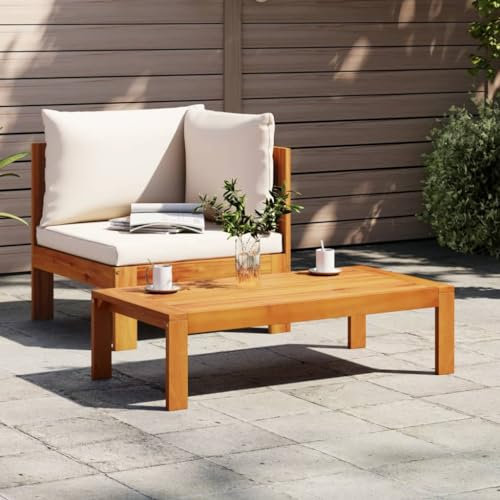 Lauuoeriau Furniture Item home 2-teiliges Gartensofa-Set mit Kissen Massivholz Akazien-Möbel
