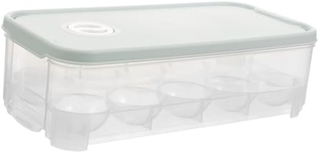 Pink 10 Grid Plastic Egg Box with Lid Fridge Egg Tray | One Egg Per Compartment, Stackable Design, Suitable for Freezer and Kitchen Cabinet Storage