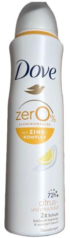 6-pack Dove deodorantspray med zinkkomplex och citrus och persikodoft deodorant 6 x 150 ml