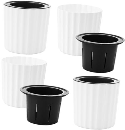 BESPORTBLE 4piezas Bebedero Autocebante Macetas Blancas para Orquídeas con Autorriego para Interiores y Jardinería Hechas de Plástico para Viveros y Plantas de Interior