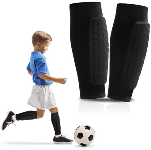 KIRZAX 1 Paire de Protège-Tibias de Ski, Protège-Tibias de Football Enfant, Protections de Football Anticollision Cellulaire,Antichoc Shin Defender Guards,pour Garçons et Filles(M)