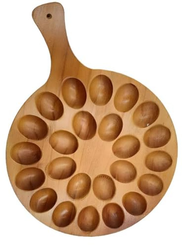 Kznifmk Huevera Rellena de Madera y Tabla de Charcutería Bandeja Gruesa para Huevos Encimera Refrigerador Pollo A