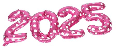 TOYANDONA Globos De Aluminio 2025 Tamaño Grande 36 Pulgadas Color Rosa Metálico Para Fiestas De Año y Nochevieja Decoración Juego Completo De Adornos Digitales