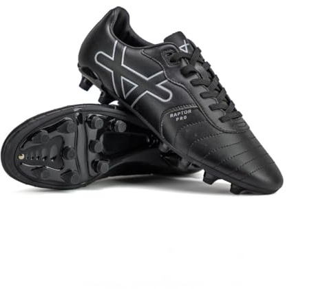 Oxen Raptor Pro Kids Firm Ground Rugby Boots (Black, UK Footwear Size System, Big Kid, Numeric, Wide, 6)