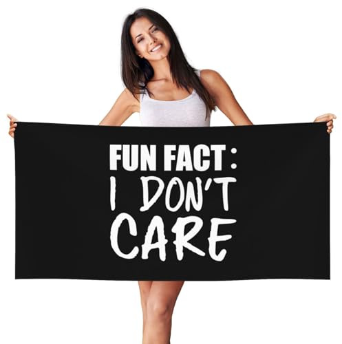 Ekkolikeit Quick Dry Beach Towel Fun Fact I Don't Care for Swimming Pool Sports Camping Gym Yoga 27.5 x 55 Inch Vacation Women Men