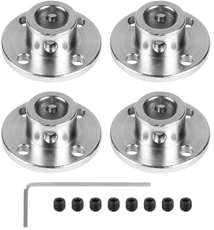 LALAGO 4 Pcs Flange di Accoppiamento, Modello con Guida Rigida, Raccordi per Albero/Asse, Flangia Accoppiamento Connettore con Viti per Fai Da Te e Motori di Modellini Radiocomandat (7mm) | Giunto a flangia, connettore ondulato, frizione, giunto albero flessibile, accessorio frizione modello guida