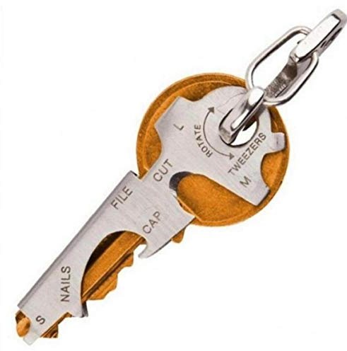 AMOYER 8 en 1 Multiherramientas EDC Acero Inoxidable Multi-función de Herramientas de Bolsillo Llavero de Supervivencia al Aire Libre del Engranaje