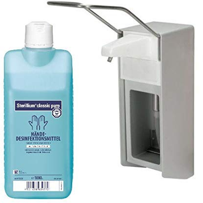 Medi-Inn Wandspender Eurospender 1000 ml Aluminium Langer Armhebel + Bode | Hartmann Sterillium Classic Pure 1000 ml