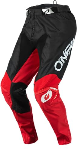 O'Neal | Pantalones de Motocicleta | Moto Enduro | Tejidos duraderos Denier, con Gran Libertad de Movimiento, Ajuste atlético| Pantalones Mayhem Hexx | Adultos | Negro Rojo | Talla 40/56