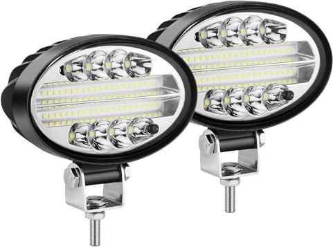 Willpower Led Arbeitsscheinwerfer Scheinwerfer 12V 24V 5.5 für Auto | 2x Zusatzscheinwerfer 24W, 6000K Weiß, IP67 Wasserdicht, Offroad Beleuchtung für ATV LKW KFZ Boot Traktor