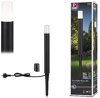 Paulmann 94385 luminaire d'extérieur LED borne lumineuse Flarea IP65 Blanc chaud 400 mm incl. 1x3,1 watts éclairage extérieur Noir lampe d'extérieur aluminium lampe de jardin 3000 K
