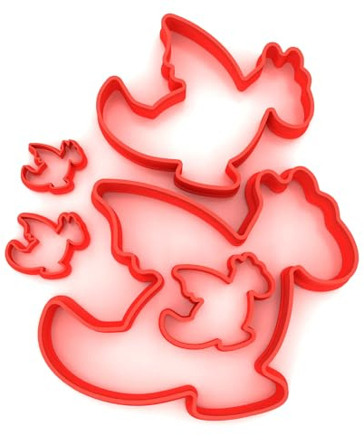 Custom Cutters Dragon Shaped Cookie Cutters | Set of 5 Plastic Cutters for Baking, Fondant, Clay, Pastry, Icing, Jewellery (1.5/2/3/5/8CM)