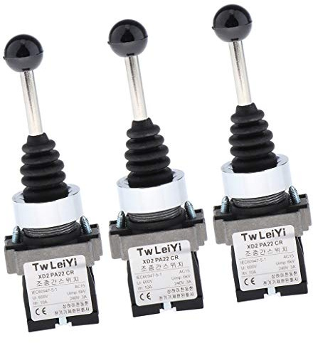 Amagogo - Interruptor de mando orientable con retorno de muelle (3 x 2 posiciones, 2NO para conductor de barcos