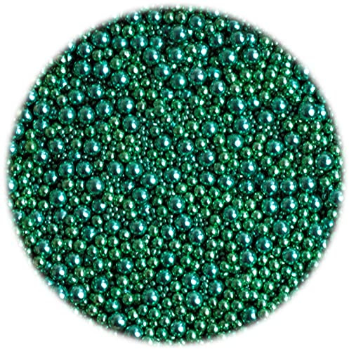 Sprinkles & Toppers Ltd Green Metallic Pearls Mix (100g) Cupcake / Cake Decorations