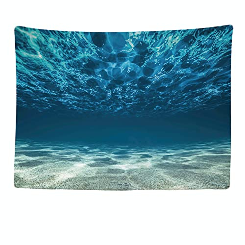 Ulticool – Tapisserie Murale Décorative Chambre - Océan Mer Silence Plongée Aquarium Plage Été - 200 x 150 cm Grand – Papier Peint Tissu – Tapestry Aesthetic Wall - Décoration Panoramique