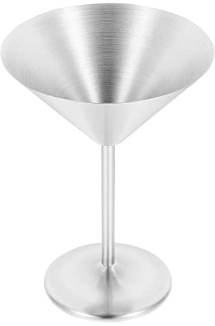 Kichvoe Coupe à Cocktail en Acier Inoxydable 1 Pièce, Argenté | Bord Lisse, Forme Coupe Triangulaire, pour Boissons Froides et Manhattans, Usage Mariage et Fête