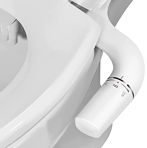 Vantency Ultra-Slim Bidet Attachment for Toilet UK,Left Hand Knob,Non-Electric Cold Water Bidet Toilet with Dual Nozzle,Adjustable Water Pressure,Rear/Feminine Wash
