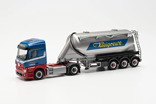 Herpa LKW Modell Mercedes-Benz Actros Streamspace 2.3 Eutersilo-Sattelzug Kleigrewe, originalgetreu im Maßstab 1:87, Modell LKW, Modellbau Sammlerstück, Made in Germany, Miniaturmodell