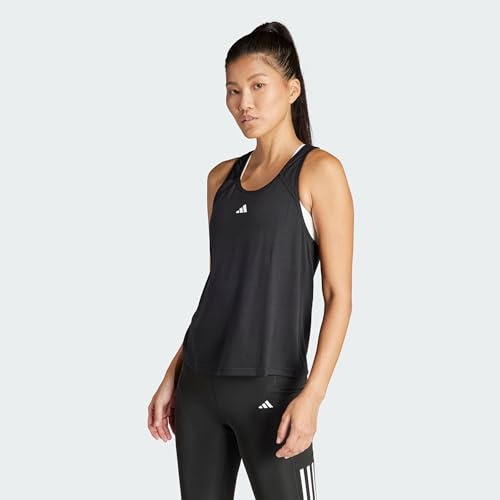 adidas Women's Train Essentials Minimal Branding Racerback Tank Top Shirt, Black, XS