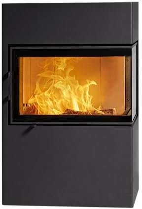 AUSTROFLAMM Kaminofen Dexter 2.0 | Türanschlag rechts | 6,0 kW | Gussgrau | Scheitholz & Holzbriketts | Externer Luftanschluss unten vorbereitet