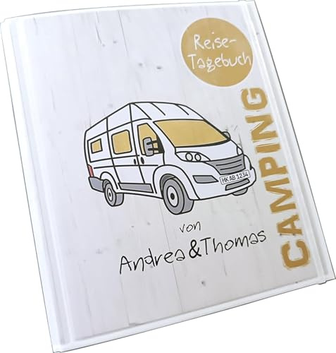 Reise-Tagebuch für Camping-Kastenwagen PERSONALISIERBAR Namen und Kennzeichen Ringbuch DIN A5