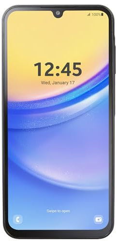Tracfone, Samsung Galaxy A15 5G, 128GB, Prepaid Smartphone, Black, 50MP Main Camera, Locked