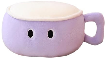 Colcolo Tassenförmiges Kissen, Dekokissen, Ornament, niedliches Kissen, dekoratives Kissen für Schlafzimmer, Wohnzimmer, Bett, Kinderzimmer, Heimdekoration, lila