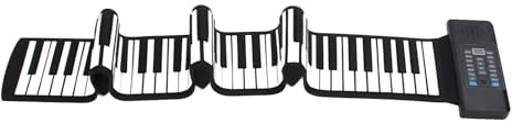 Pianoforte Roll Up 88 Tasti per Principianti Adulti, Pianoforte Portatile con 128 Toni Ritmi, Display LED, Funzione MIDI, Tastiera Piano Ricaricabile per Altoparlanti Microfono MP3