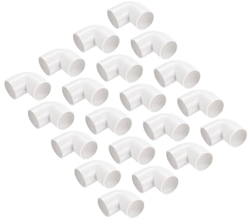 QUARKZMAN 30 Stück PVC Rohrverbinder 32 mm Richtungswechsel 90 Grad Winkelrohrverschraubung Kupplung Kanalverbinder Kupplungsverbinder Kabelrohr für Elektrische Leitung Rohre, Weiß