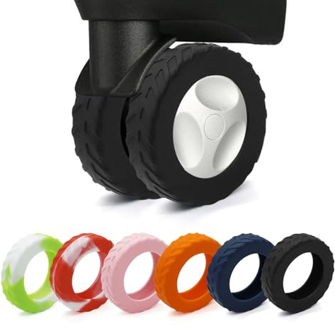 XYOFUN Funda protectora para maletero, cubierta de rueda de equipaje, nivel 8, anti polvo y arañazos, protección de ruedas con reducción de ruido, Negro, 2.16 pulgadas