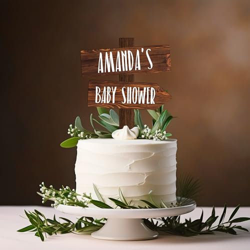 Party to Be Rustikaler Holz Baby Cake Topper Personalisiert Baby Kuchen Topper Babyparty Tortendeko Kuchenstecker für Baby Shower Gender Reveal Partydeko