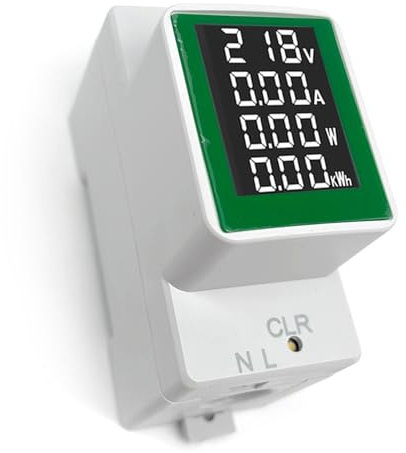 SiRyder Misuratore Consumo Elettrico, AC50-300V Tester di Tensione dell'amperometro Digitale Wattmetro Multifunzione per Ferrovia con Display LCD Amperometro Digitale Voltmetro