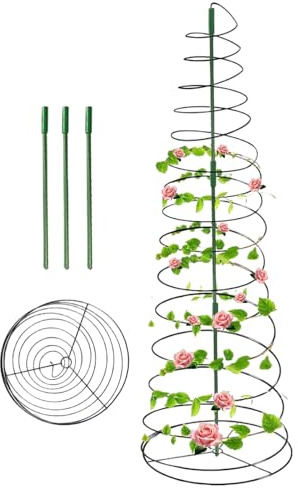 Enrejado para plantas trepadoras para uso al aire libre | Enrejado para plantas en maceta | Pirámide de enredaderas resistente a la intemperie para plantas de interior como hiedra y vides Clematis