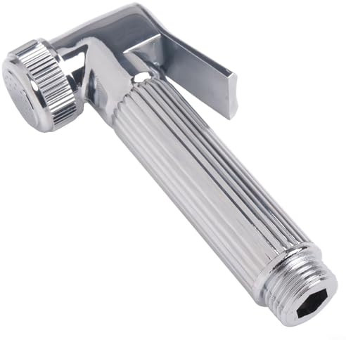 Entgoinggo Douche Toilet Bidet Sprayer Head Sprays Shattaf Muslim Shower Head Handheld Zinc Alloy For Pet Bath Toilet Cleaning (Silver)