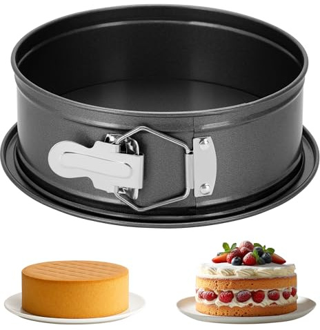 GeekLeaf Cake Tin for Baking, Round Springform Cake Tin, 7 Inch,18×6.5 cm | Springform Cake Tin for Cheesecake, Non-Stick Cheesecake Pan with Loose Bottom for Restaurants, Home and Kitchen, 7 Inch
