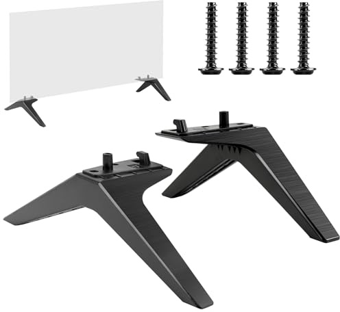 BQMEZRNUS Universal TV Stand Legs, with Screws | Replacement TV feet base pedestal for table desk, fits most flat screens, stable non-slip design, easy install