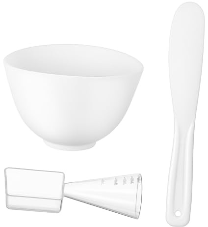 LIFKOME Juego de Cuenco Mezclador de Silicona Cepillo y Aplicador Ligero para Mezcla y Aplicación para Mascarillas Faciales en Tratamientos de Belleza