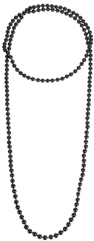 sourcing map Long Pearl Necklace, 59 in Faux Pearls Strand for Women, 1920s Flapper Style Vintage Long Layered Beaded Necklace Costume for Prom Jewelry Gatsby Ballgown, Black